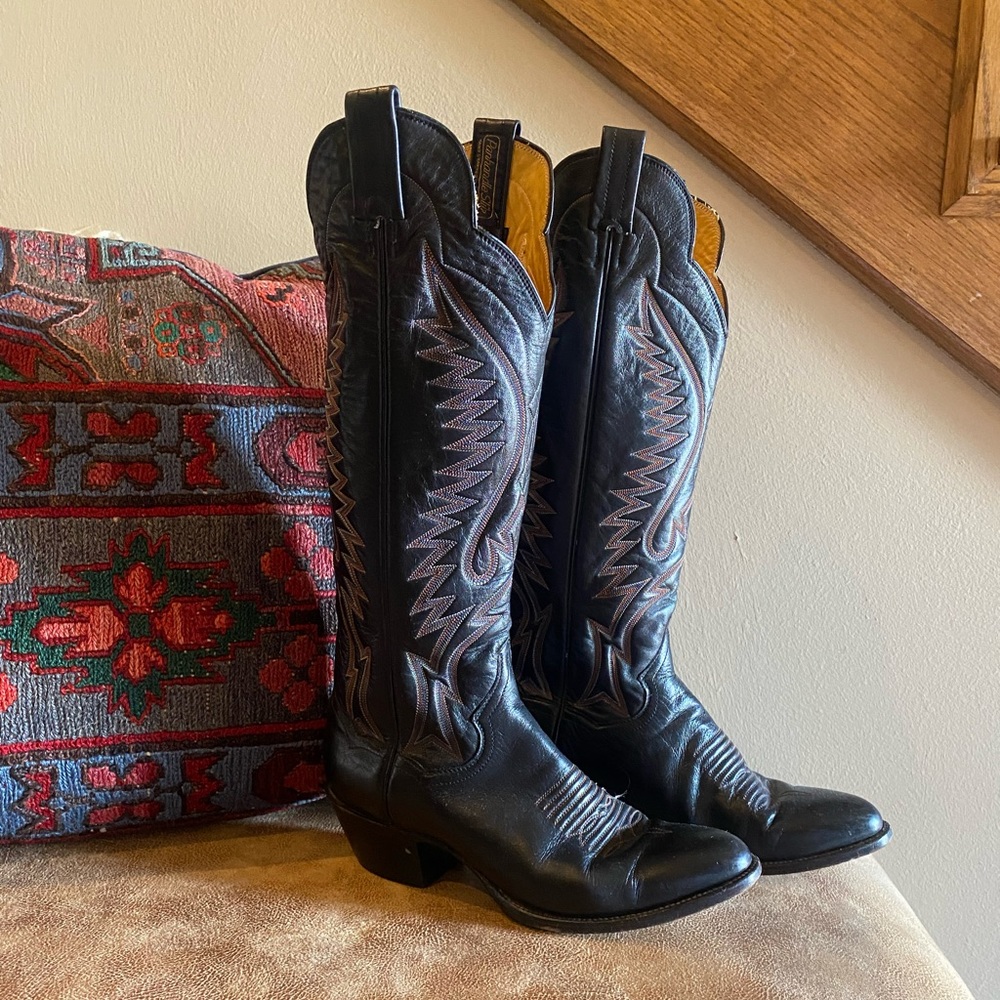 Panhandle Slim | Size 8 | Black Cowboy Boots